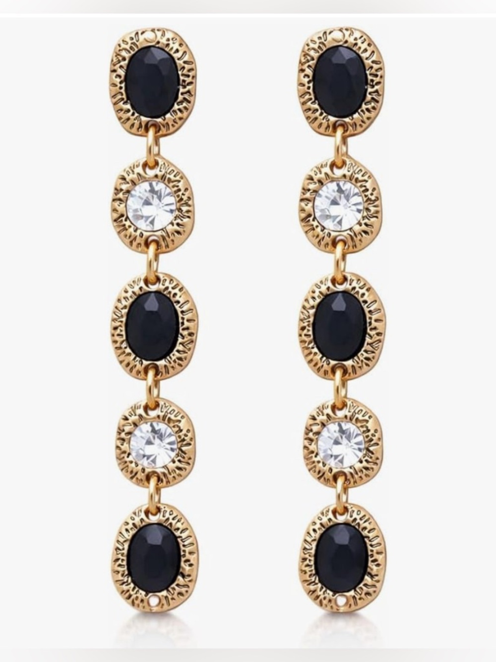 Gorgeous Neiman Marcus Retro Crystal Long dangle Earrings